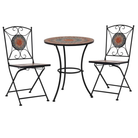 Set mesa y sillas bistró 3 piezas mosaico cerámica naranja/gris von , Gartensets - Ref: Foro24-279691, Preis: 233,68 €, Rabat...