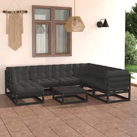 Muebles de jardín 8 pzas y cojines madera maciza pino de vidaXL, Conjuntos de jardín - Ref: Foro24-3076763, Precio: 855,52 €,...
