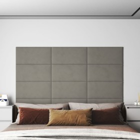 Paneles de pared 12 uds terciopelo gris claro 60x30 cm 2,16 m² von , Wandverkleidung - Ref: Foro24-343863, Preis: 70,82 €, Ra...