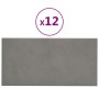 Paneles de pared 12 uds terciopelo gris claro 60x30 cm 2,16 m² de , Recubrimiento de paredes - Ref: Foro24-343863, Precio: 57...