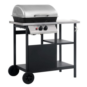 Barbacoa portátil de gas con mesita 3 estantes