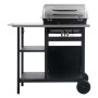 Barbacoa portátil de gas con mesita 3 estantes negro y plateado | Foro24.es | Tu tienda online para hogar, jardín y más Foro24.es