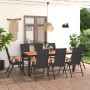 Juego de comedor para jardín 9 piezas negro y marrón by , Garden sets - Ref: Foro24-3060081, Price: 793,47 €, Discount: %