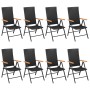 Juego de comedor para jardín 9 piezas negro y marrón de , Conjuntos de jardín - Ref: Foro24-3060081, Precio: 722,95 €