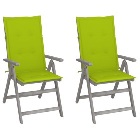 Sillas reclinables jardín y cojines 2 uds madera maciza acacia by , Garden chairs - Ref: Foro24-3064709, Price: 171,15 €, Dis...