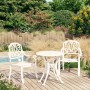 Mesa y sillas de bistró 3 piezas aluminio fundido blanco by , Garden sets - Ref: Foro24-3070573, Price: 501,41 €, Discount: %
