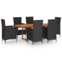 Juego de comedor de jardín 7 piezas ratán sintético negro by , Garden sets - Ref: Foro24-3070766, Price: 1,00 €, Discount: %
