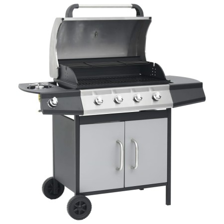 Barbacoa grill de gas 4+1 quemadores negra y plateada de , Barbacoas - Ref: Foro24-3072536, Precio: 413,77 €, Descuento: %