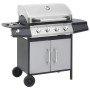 Barbacoa grill de gas 4+1 quemadores negra y plateada de , Barbacoas - Ref: Foro24-3072536, Precio: 413,77 €, Descuento: %
