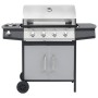 Barbacoa grill de gas 4+1 quemadores negra y plateada de , Barbacoas - Ref: Foro24-3072536, Precio: 413,77 €, Descuento: %