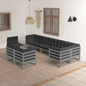Garden furniture set 9 pieces and cushions solid pine wood by vidaXL, Garden sets - Ref: Foro24-3076726, Price: 855,47 €, Dis...