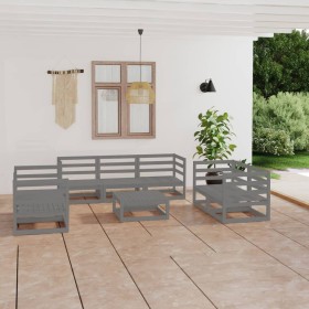 Juego de muebles de jardín 8 piezas gris madera maciza de pino von , Gartensets - Ref: Foro24-3075456, Preis: 375,52 €, Rabat...