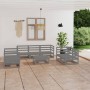 Juego de muebles de jardín 8 piezas gris madera maciza de pino von , Gartensets - Ref: Foro24-3075456, Preis: 375,52 €, Rabat...