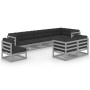 Gartenmöbel-Set 9-teilig und Kissen aus massivem Kiefernholz von vidaXL, Gartensets - Ref: Foro24-3076726, Preis: 852,71 €, R...