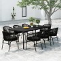 Juego de comedor de jardín 9 piezas negro