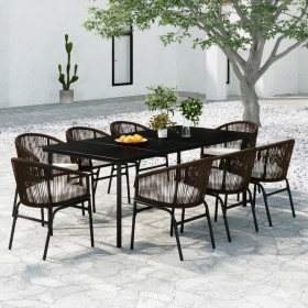 Juego de comedor de jardín 9 piezas marrón von , Gartensets - Ref: Foro24-3099232, Preis: 1,00 €, Rabatt: %