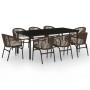 Juego de comedor de jardín 9 piezas marrón by , Garden sets - Ref: Foro24-3099232, Price: 1,00 €, Discount: %