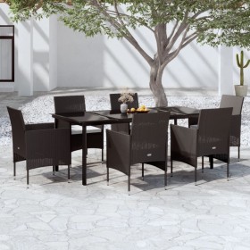 Juego de comedor de jardín 7 piezas con cojines negro von , Gartensets - Ref: Foro24-3099285, Preis: 534,72 €, Rabatt: %