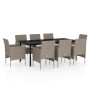 Juego de comedor para jardín 9 piezas con cojines beige y negro von , Gartensets - Ref: Foro24-3099298, Preis: 790,15 €, Raba...