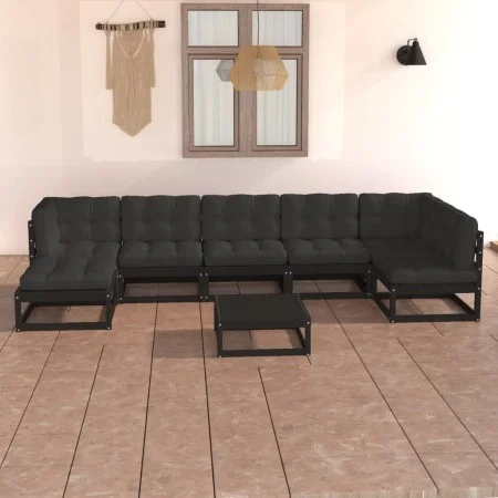 Muebles de jardín 8 pzas y cojines madera maciza pino de vidaXL, Conjuntos de jardín - Ref: Foro24-3076753, Precio: 855,42 €,...
