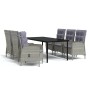 Juego de comedor de jardín 7 piezas con cojines gris y negro by , Garden sets - Ref: Foro24-3099363, Price: 976,78 €, Discoun...