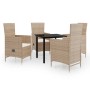 Juego de comedor de jardín 5 piezas con cojines beige von , Gartensets - Ref: Foro24-3099438, Preis: 534,78 €, Rabatt: %