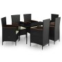 Juego de comedor de jardín 7 piezas con cojines negro by , Garden sets - Ref: Foro24-3099446, Price: 897,61 €, Discount: %