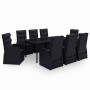 Juego de comedor de jardín 9 piezas con cojines negro by , Garden sets - Ref: Foro24-3099484, Price: 1,00 €, Discount: %