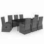 Juego de comedor de jardín 9 pzas con cojines gris by , Garden sets - Ref: Foro24-3099478, Price: 1,00 €, Discount: %