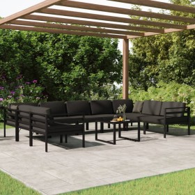 Set muebles de jardín 10 pzas y cojines aluminio gris antracita by , Garden sets - Ref: Foro24-3107815, Price: 1,00 €, Discou...