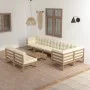 Gartenmöbel-Set 9 Stück und Kissen aus massivem Kiefernholz von vidaXL, Gartensets - Ref: Foro24-3076672, Preis: 892,36 €, Ra...