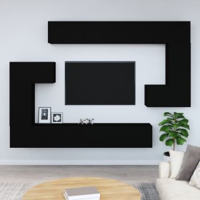 Mueble de pared para TV madera contrachapada negro by , TV Furniture - Ref: Foro24-3114591, Price: 369,39 €, Discount: %