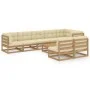 Gartenmöbel-Set 9 Stück und Kissen aus massivem Kiefernholz von vidaXL, Gartensets - Ref: Foro24-3076672, Preis: 892,36 €, Ra...