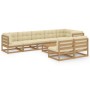 Gartenmöbel-Set 9 Stück und Kissen aus massivem Kiefernholz von vidaXL, Gartensets - Ref: Foro24-3076672, Preis: 904,61 €, Ra...