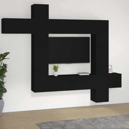 Set de muebles de TV 9 piezas madera contrachapada negro von , TV-Möbel - Ref: Foro24-3114655, Preis: 383,12 €, Rabatt: -5%%