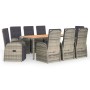 Set comedor jardín 9 pzas y cojines ratán sintético gris von , Gartensets - Ref: Foro24-3157590, Preis: 1,00 €, Rabatt: %