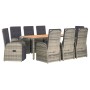 Set comedor jardín 9 pzas y cojines ratán sintético gris von , Gartensets - Ref: Foro24-3157590, Preis: 1,00 €, Rabatt: %