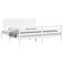 Weißer Massivholzbettrahmen mit Kopfteil 200x200cm von vidaXL, Betten und Lattenroste - Ref: Foro24-3195307, Preis: 159,48 €,...