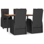 Set de muebles jardín 5 pzas con cojines ratán sintético negro by , Garden sets - Ref: Foro24-3157600, Price: 822,81 €, Disco...