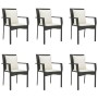 Set de comedor de jardín 7 pzas y cojines ratán sintético negro by , Garden sets - Ref: Foro24-3185111, Price: 561,57 €, Disc...