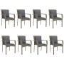 Set comedor jardín 9 pzas y cojines ratán sintético negro gris by , Garden sets - Ref: Foro24-3185118, Price: 730,66 €, Disco...