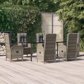 Comprar Set comedor jardín 7 pzas y cojines ratán