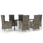 Set comedor jardín 7 pzas y cojines ratán sintético negro gris by , Garden sets - Ref: Foro24-3185203, Price: 975,61 €, Disco...