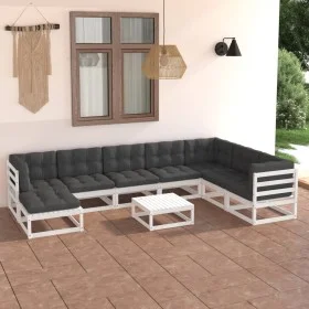 Gartenmöbel-Set 9-teilig und Kissen aus massivem Kiefernholz von vidaXL, Gartensets - Ref: Foro24-3076770, Preis: 898,23 €, R...