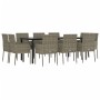 Set comedor jardín 11 pzas y cojines ratán sintético negro gris von , Gartensets - Ref: Foro24-3185166, Preis: 709,87 €, Raba...