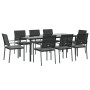 Juego comedor jardín 9 piezas y cojines ratán sintético y acero by , Garden sets - Ref: Foro24-3187030, Price: 553,43 €, Disc...
