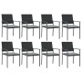 Juego comedor jardín 9 piezas y cojines ratán sintético y acero by , Garden sets - Ref: Foro24-3187030, Price: 553,43 €, Disc...