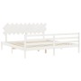 Weißer Massivholzbettrahmen mit Kopfteil 200x200cm von vidaXL, Betten und Lattenroste - Ref: Foro24-3195307, Preis: 159,48 €,...