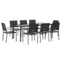 Juego de comedor para jardín 9 piezas ratán sintético y acero by , Garden sets - Ref: Foro24-3187032, Price: 536,94 €, Discou...