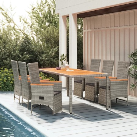 Set comedor jardín 7 pzas y cojines ratán sintético gris by , Garden sets - Ref: Foro24-3157559, Price: 816,91 €, Discount: %
